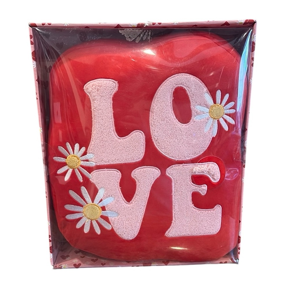 Red Love Heart Pillow with removable heat pack